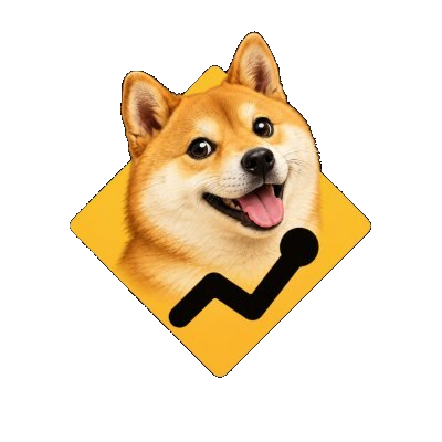 Original Stocker Inu logo: Shiba Inu in a yellow diamond with a black rising chart